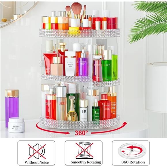 Makeup Organizer 360-Degree Rotating, Adjustable Makeup Storage, 7 Layers Large - Picture 4 of 6